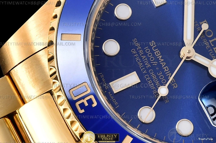 0323 TravelReady Submariner 116618LB Wrp 904 YG YG Blue KF VR 1091